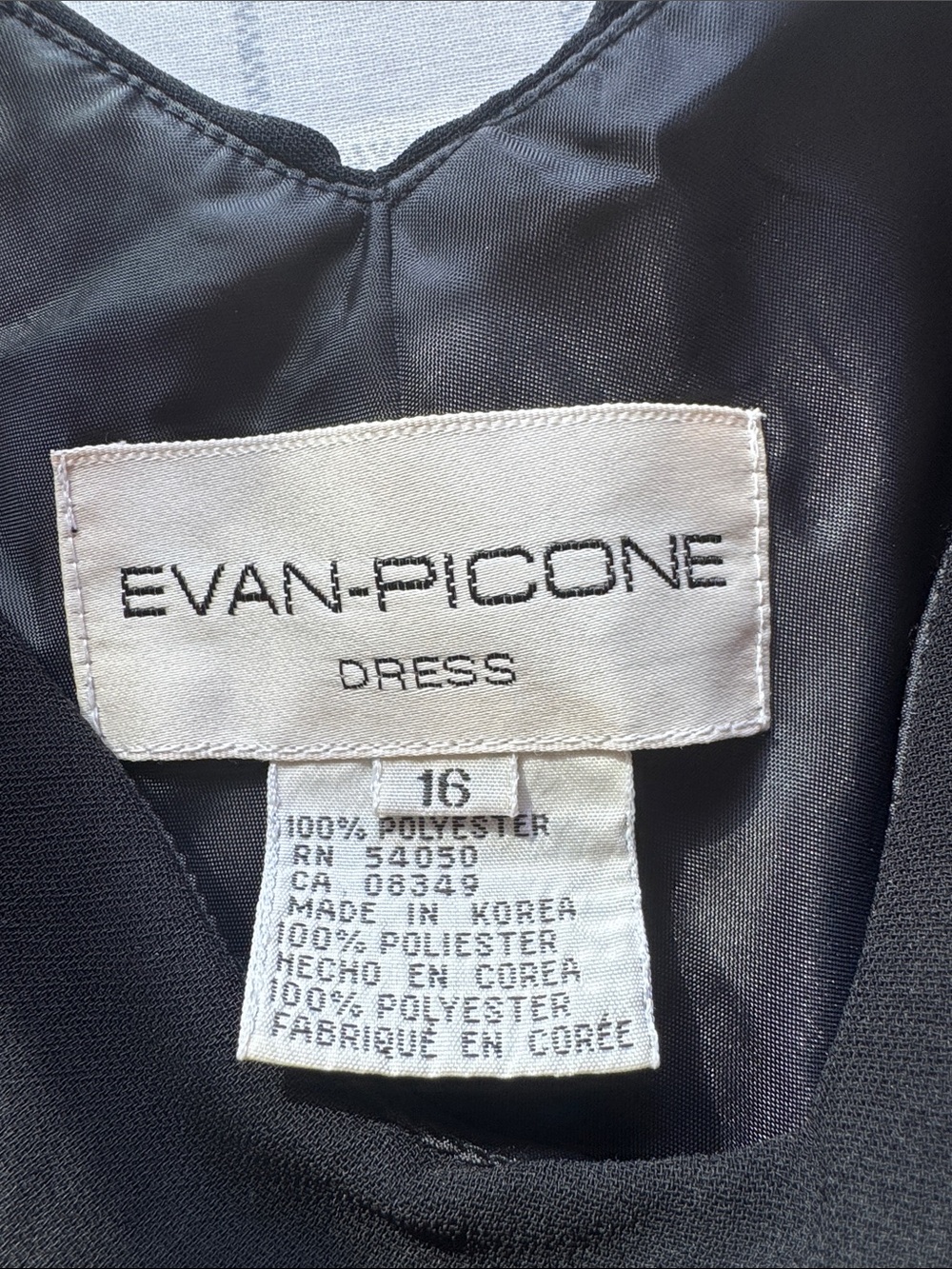 Evan-Picone Chiffon Ruffle-Shoulder Midi Dress in Black - Picture 3 of 4